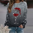 thumbnail image 2 of Suéteres navideños para mujer, suéter negro holgado con estampado de cabeza de ciervo y copos de nieve, suéter de manga larga con capucha para otoño, ropa de calle de gran tamaño, 2 of 5