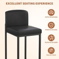 thumbnail image 2 of Gaderth Modern Bar Stools Set of 2, Counter Stools Bar Chairs, Faux Leather Upholstery, Comfort Backrest, Robust Metal Legs, Counter Height Chairs with Footrest for Kitchen Island, Dining Room, 2 of 6