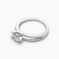 thumbnail image 2 of 18k Solitaire Round Moissanite 3 Shank Pave set Ring, 2 of 6
