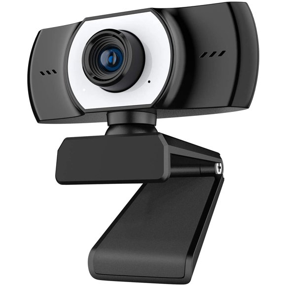 DAMAIE Caméra Web 1080P avec Microphone, Caméra de Diffusion en Continu en Direct FHD, Caméra Web USB avec Micro pour Ordinateur PC Bureau Portable, Objectif Grand Angle 90° & Base Rotative pour Appels Vidéo, Enregistrement, Conférence