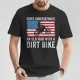 thumbnail image 2 of Never Underestimate An Old Man With A Dirt Bike Grandpa Dad T-Shirt – Funny Dirt Biking Tee, Off-Road Motorcycle Graphic Shirt, Gift for Grandpa and Dad, Casual Outdoor , Size XL, Color Black, 2 of 3