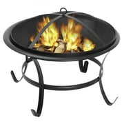 22''Outdoor Patio Steel Fire Pit Stove Bowl Fireplace Deck Wood Burning Backyard