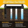 thumbnail image 5 of Luxvie Lawn Core Aerator Manual Plug Aerator Lawn Tool with Slope Aerators Top 4 Half-Open Slot Hollow Tine Heavy Duty Lawn Aerator Tool for Soils Yard Garden,Black(2 Spikes + 2 Cores), 5 of 9