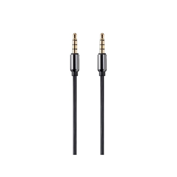 Monoprice Audio Cable - 15 Feet - Black | Auxiliary 3.5mm TRRS Audio & Microphone Cable, Slim Design Durable Gold Plated - Onyx Series
