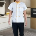 thumbnail image 4 of Fusipu Chef Top Contrast Color Stand Collar Catering Easy to Wash Chef Shirt Work Clothing, 4 of 8