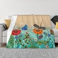 thumbnail image 1 of Balery Colorful Plants And Insects Manta de Franela con Dibujo, Lujo Ultra Suave y Cálido, Antipelusa y Resistente a las Arrugas para Cama, Sofá, Camping -50"x40", 1 of 6