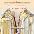 thumbnail image 5 of Clothes Rack with Wheels, Heavy-Duty Garment Rack for Hanging Clothes,Adjustable Freestanding Wardrobe Organizers and Storage with Double Sheves, 5 of 8
