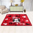 thumbnail image 2 of Dreamtimes Valentines Dog Non-Slip Area Rug 36"x24", Black White Hearts Floor Carpet Comfort Floor Mats Decor for Indoor Front Porch,Living Room, Bedroom,Kitchen, 2 of 5