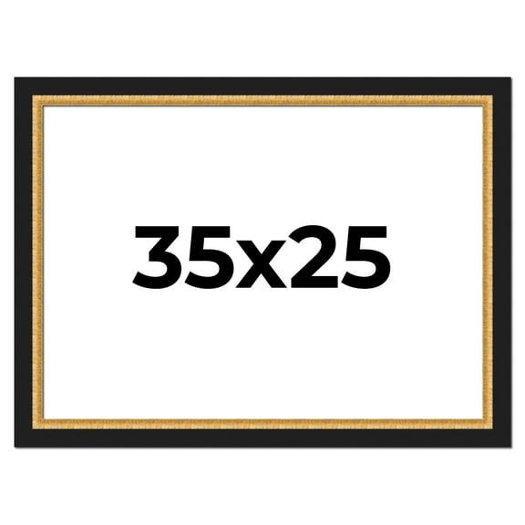 35x25 Frame Gold Real Wood Picture Frame Width 2.25 Inches | Interior Frame Depth 0.5 Inches |