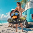 thumbnail image 5 of POZA Inflatable Black Gold Duck Pool Float Tube - Luxurious Swim Ring for Pool, Beach, Lake, Sparkle Confetti-Filled Beach Float Lounger for Kids and Adults - 36x23 inches, 5 of 8