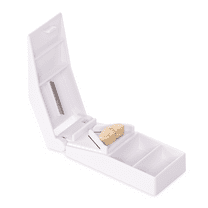 Pill Cutter Splitter with Stainless Steel Blade and Guard, Storage by easycare