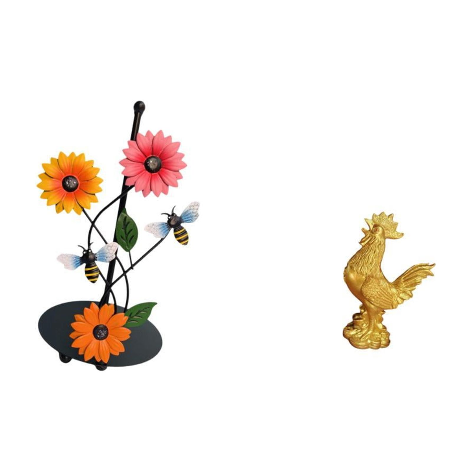 Fiocias Chicken Paper Towel Holder Dispenser Non Slip Vertical Tissue Rack Feng Shui Decor Rooster Statue Sculpture for Home Birthday Anniversaries Housewarmi
