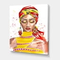 thumbnail image 3 of Designart ' Exotic Colorful Portrait of Afro American Woman ' Traditional Canvas Wall Art Print, 3 of 4