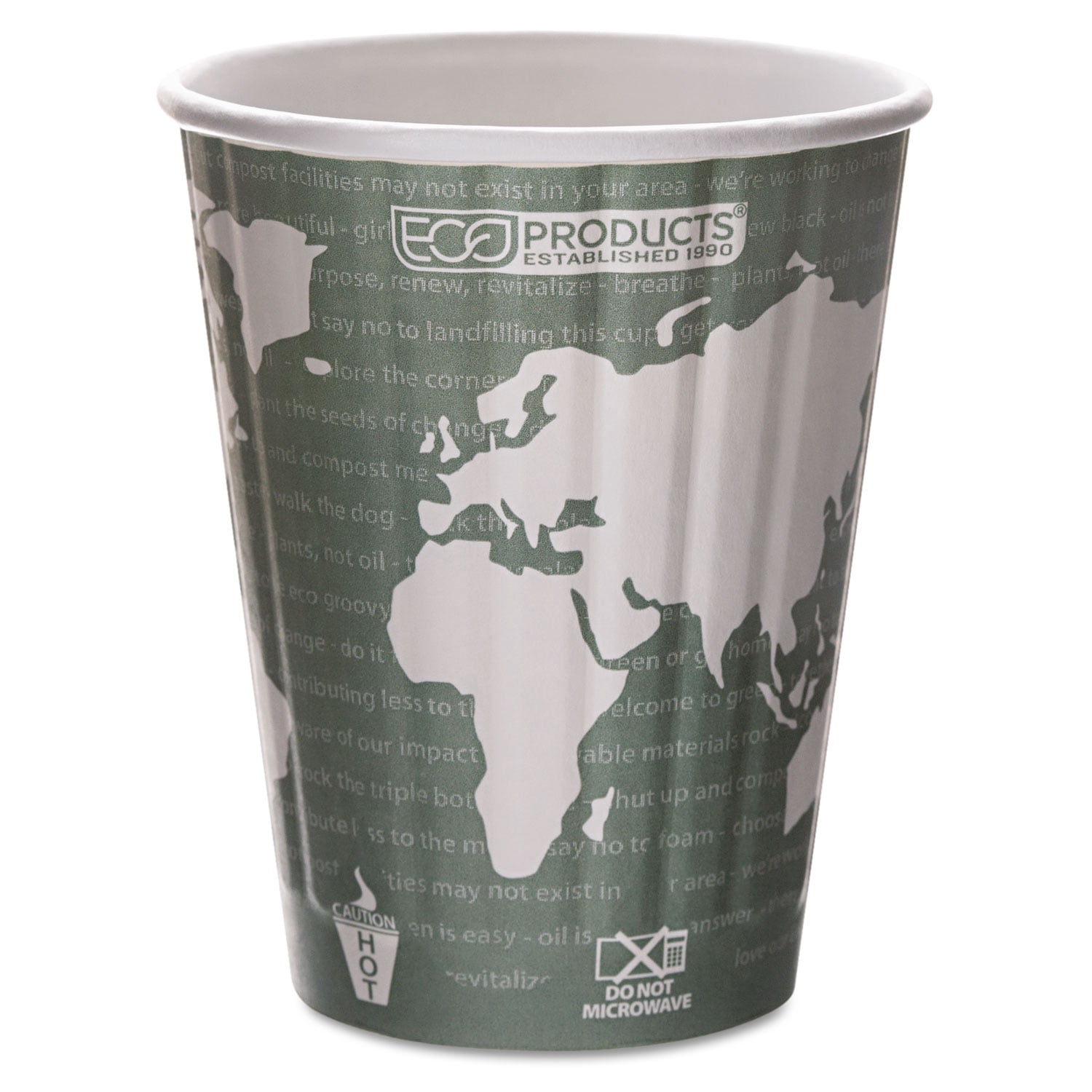 Eco-products® World Art Renewable And Compostable Insulated Hot Cups, Pla, 16 Oz, 40/packs, 15 Packs/carton