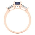 thumbnail image 4 of Three-Stone Engagement Ring for Women - 1.5ct Simulated Blue Sapphire in 14K Rose Gold Promise Ring, 4 of 6