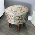 thumbnail image 2 of Natural Geo Multicolored Gray Decorative 16" Round Stool, 2 of 5
