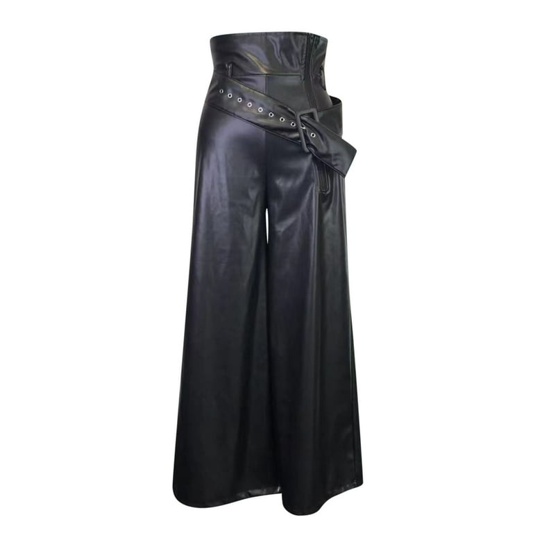 Women's Faux Leather Pants Baggy High Waist Wide Leg Y2K Women's Faux Leather Pants Baggy High Waist Wide Leg Y2K