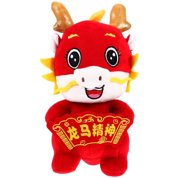Muñeco de dragón chino, dragón de peluche de dibujos animados, muñeco de dragón de peluche Adorable, decoración de Año Nuevo
