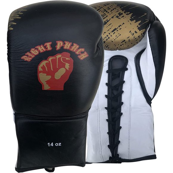 Right Punch Boxing Gloves Pro Style Fighting Training Gloves 2 colors 6 Sizes