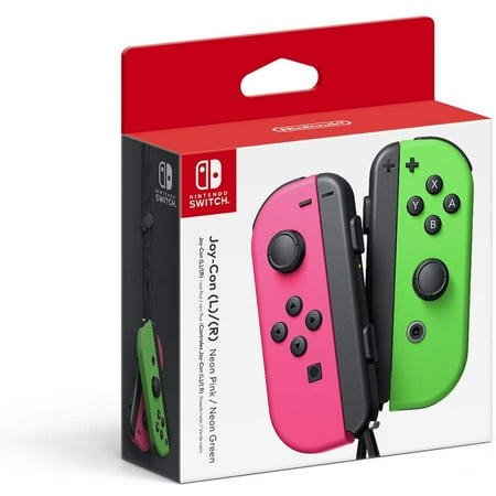 Nintendo Switch Joy-Con Pair (L/R), Neon Pink and Neon Green, (Best Nintendo Cyber Monday Deals)