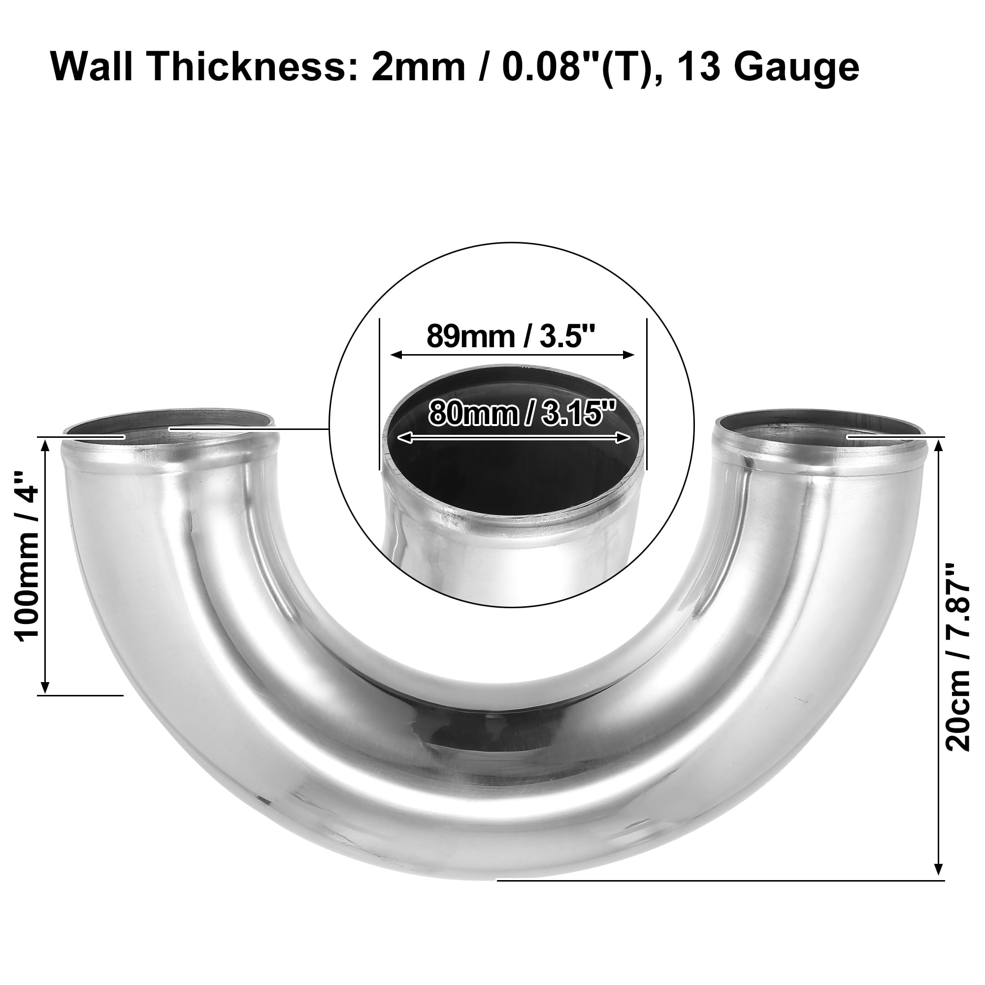 2.25 Cast Aluminium Elbow Pipe 90 Degree Intercooler Turbo Tight Bend For BMW 3 E30 m-technic 318i 320i 325ix M EP-LZG225 - 34