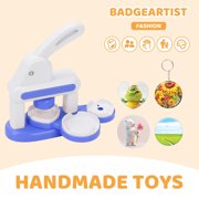 Badge Maker Machine for Kids, DIY Pin Button Maker Press Machine Badge Punch Kit with 86 pcs Button Parts Pictures Cutter,Arts & Crafts for Kids, Perfect for School Projects & Party, Pink