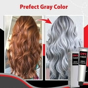 Permanent Hair Dye Color Cream, Light Grey Silver Hair Coloring Dye Creme Unisex, Safe Hair Dyeing Shampoo, Long Lasting Effect not Easily Fade, DIY Fashion Hair Dye Permanent for Men and Women
