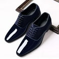 thumbnail image 3 of Tawop Men Dress Shoes Clearance Faux Leather Casual Comfy Fashion Lace Up Oxfords Blue Size:5.5, 3 of 9