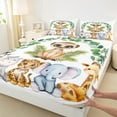 thumbnail image 3 of Feelyou Kawaii Meerkat Animal Bed Sheets for Teens, Tiger Elephant King Sheets, Eucalyptus Leaves Botanical Sheet Set, Ultra Soft Bedroom Decor, 4 Pieces, 3 of 7