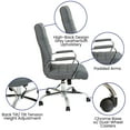 thumbnail image 4 of Flash Furniture Whitney High-Back Swivel LeatherSoft Desk Chair with Armrests, Gray/Chrome, 4 of 15