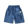 thumbnail image 2 of Spazoro Toddler Girls Casual Shorts, Homewear Summer Printed Elastic Waist Comfortable Fit Pants for Child Girls Boys Navy Size 3-4T, 2 of 3