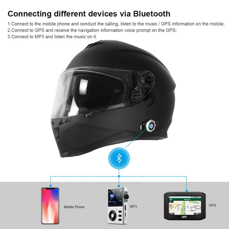 Bluetooth Motorcycle Helmet FreedConn BM12 DOT Full Face Bluetooth Helmets  Motorcycle Dual Visor Helmet with Integrated Intercom System/ 2~3 Riders