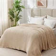 thumbnail image 6 of Gumesh 6 Layers Cotton Muslin Blankets, Lightweight Cotton Throw, Cooling Soft Throw Blanket for Year-Round Comfort, Breathable Quilt Bedspread,27.5"x55.1", Beige Linen, 6 of 7