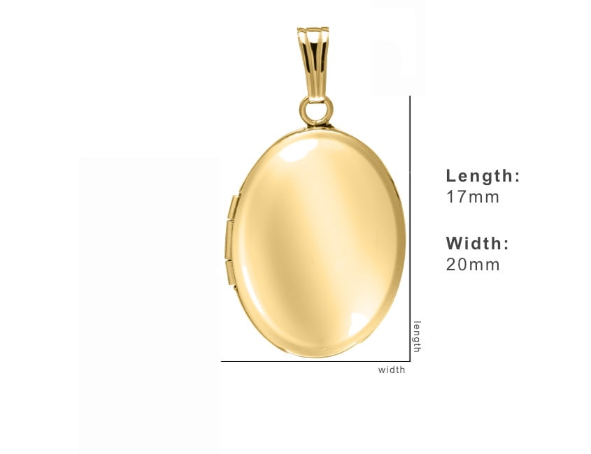 DRS, Inc. 14k Yellow Gold 17mm Oval Locket Pendant