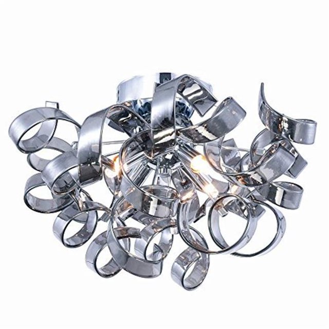 Elegant Lighting 2104F14SS Ritz 4 Light Flush Mount Wall Sconce - Chrome