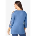 thumbnail image 2 of Roaman's Women's Plus Size Ultimate Lattice Sleeve Tee, 2 of 6