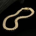 thumbnail image 6 of 2 Pieces Cuban Link Chain Mens Iced Out Miami Cuban Necklace and Bracelet Silver Bling Diamond Hip Hop Jewelry for Men and Women, 6 of 7