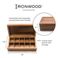 thumbnail image 4 of Ironwood Gourmet Acacia Wood Tea Box, XL Rectangular Tea Chest, 10 Compartment, 4 of 6