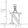 thumbnail image 3 of 14K White Gold Polished Block Letter N Initial Pendant Made In United States k6423wn, 3 of 5