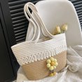 thumbnail image 3 of Bolso de mano tejido suave bolso Hobo de ganchillo bolso de viaje para la playa bolso de mano para mujer bolso de hombro para mujer bolso de mano de paja de gran capacidad, 3 of 9