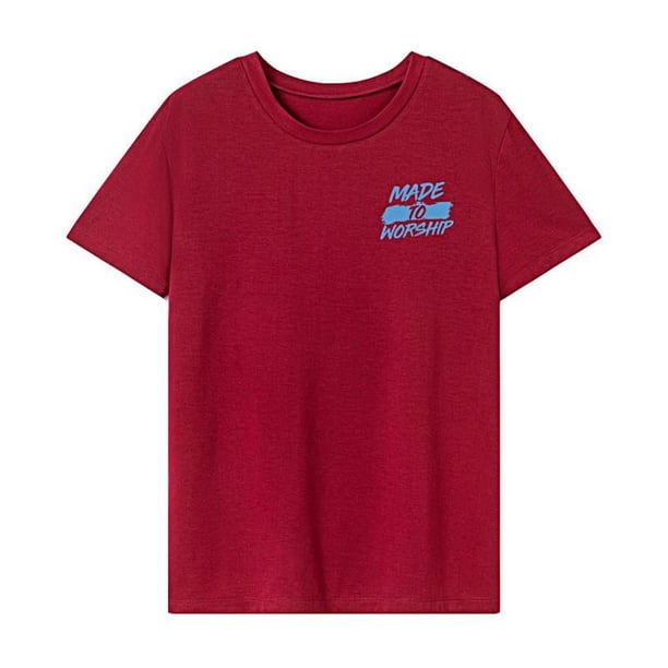 Camiseta básica para mujer, camiseta de recuerdo con cuello redondo para ir de compras, trabajo en la calle SG