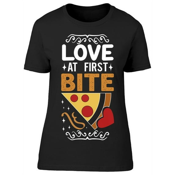 Love At First Bite, Pizza T-Shirt Women -Image by Shutterstock, Female 3X-Large
