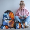 thumbnail image 2 of Yspwyqan Backpack Set Kids Boys, Ice Fire Dragon 4 Piece Backpack and Lunchbox Set with Pencil Case, 17 Inch Lightweight Padded Straps Daypack for Middle High School Travel, 2 of 7