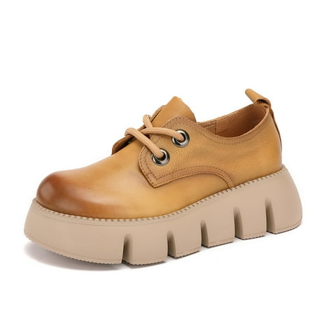 

Women‘s Round Toe Platform Lace Up Oxford Shoes Casual Low Top Shoes Women‘s Footwear
