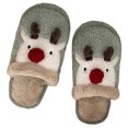thumbnail image 1 of Pantuflas De Interior Peludas Zapatillas navideñas de piel esponjosa Alce de dibujos animados Lindos artículos para el hogar (Azul 36-37), 1 of 7