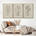 thumbnail image 3 of IDEA4WALL Framed Canvas Print Wall Art Set of 3 Black & Brown Wildflowers Bouquet Illustrations Nature Wilderness Vintage Art Boho Retro Wall Decorative Artwork for Rooms - Natural 24"x36"x3, 3 of 5