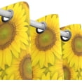 thumbnail image 3 of Coolnut Window Curtain Panels Yellow Sunflower Pattern Grommet Top Room Darkening Thermal Insulated Blackout Window Treatment Drapes 2 Panels W55 x L84 In, 3 of 6