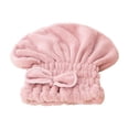 thumbnail image 2 of Toalla de microfibra para el cabello con moño, turbante absorbente para mujeres con cabello largo, grueso y rizado, ligero y de secado rápido, gris., 2 of 6
