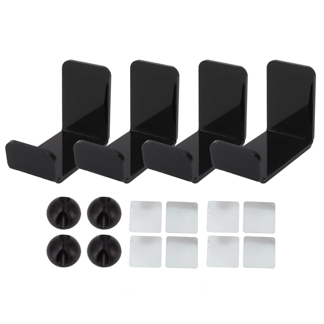 4 ganchos para auriculares multiusos elegantes que ahorran espacio montados en la pared para la sala de juegos en casa, la oficina