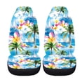 thumbnail image 5 of XYZCANDO Automotive Interior Protection Car Seat Covers Sedan Van SUV, Soft Stretchy Front Seat Cover 2 Pack Stretchy Cloth Tropical Beach, 5 of 10
